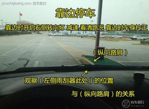 科目三靠边停车30公分点怎样找